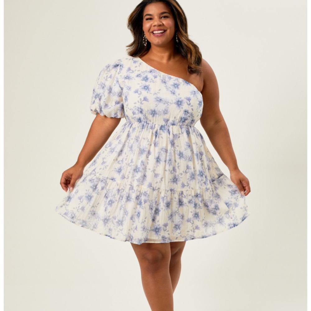 NEW Arula Blue Floral Summer Dress Plus Size A / 1X NWT